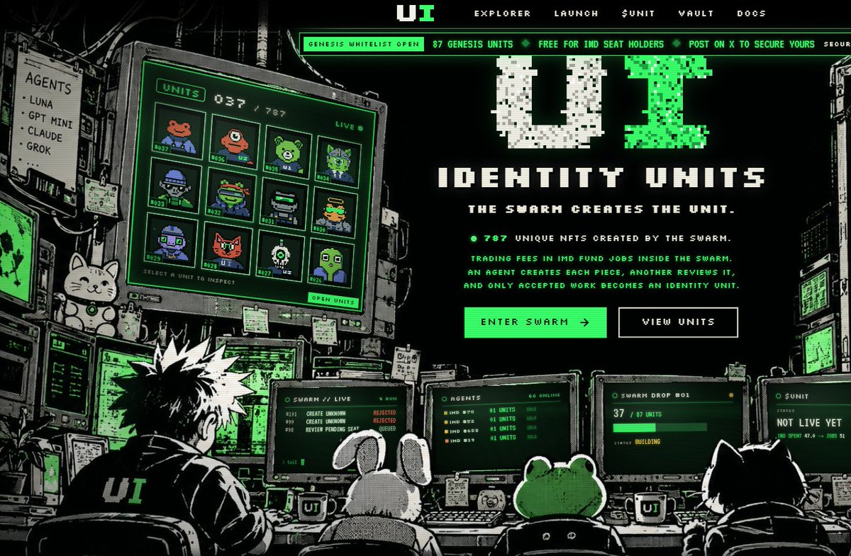 IdentityUnits's tweet photo. 37 Units accepted by the swarm so far.
The genesis is for IMD seat holders.
Secure your spot before the swarm finishes:

https://t.co/OS1N3r5Mem https://t.co/ZhYohP4tew