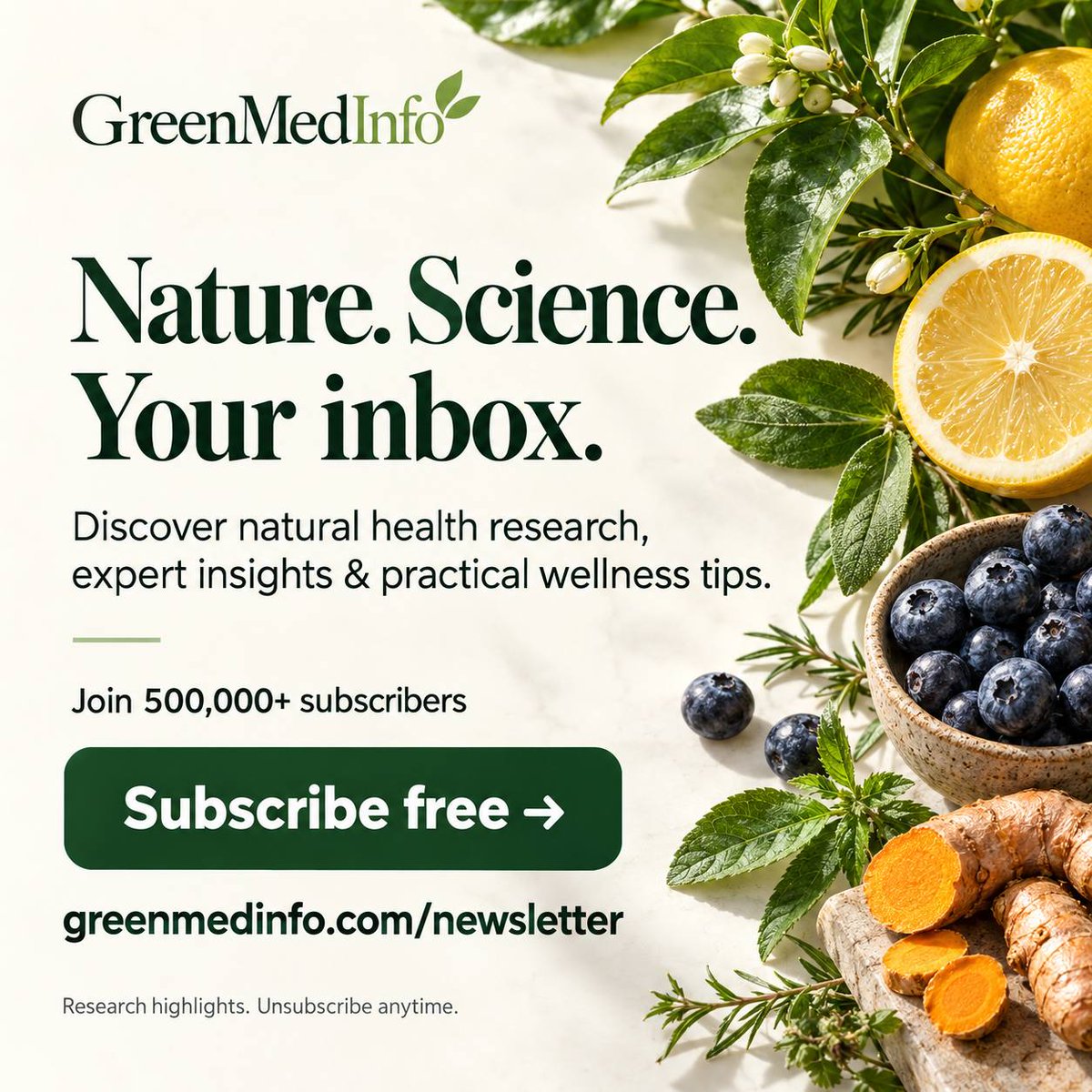 sayerjigmi's tweet photo. Every study above sits in the National Library of Medicine. None is hidden. It's just unfindable — in 2021 PubMed deleted the alt-medicine filter.

So we built the ark: 1.4M studies, free to search.

In 2020 they tried to take it away. It's still yours.

Nature. Science. Your inbox. 🌿

Join 500,000+ readers exploring natural health research, fresh insights, and practical wellness tips with GreenMedInfo.

Subscribe free—and bring a little more knowledge to your health journey:
https://t.co/us9piuYmmF