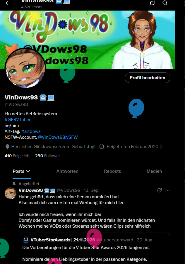 VDows98's tweet photo. Ballons greifen an. Schnell holt die Affen zur Verteidigung

VinDows wird geupdatet und steht mit neuen Funktionen bereit

Ab ca 14 Uhr gibt es auch nen BDAY Kochstream 
Schaut da dann gerne auf der lila Platform vorbei https://t.co/4DiTvEuNDO