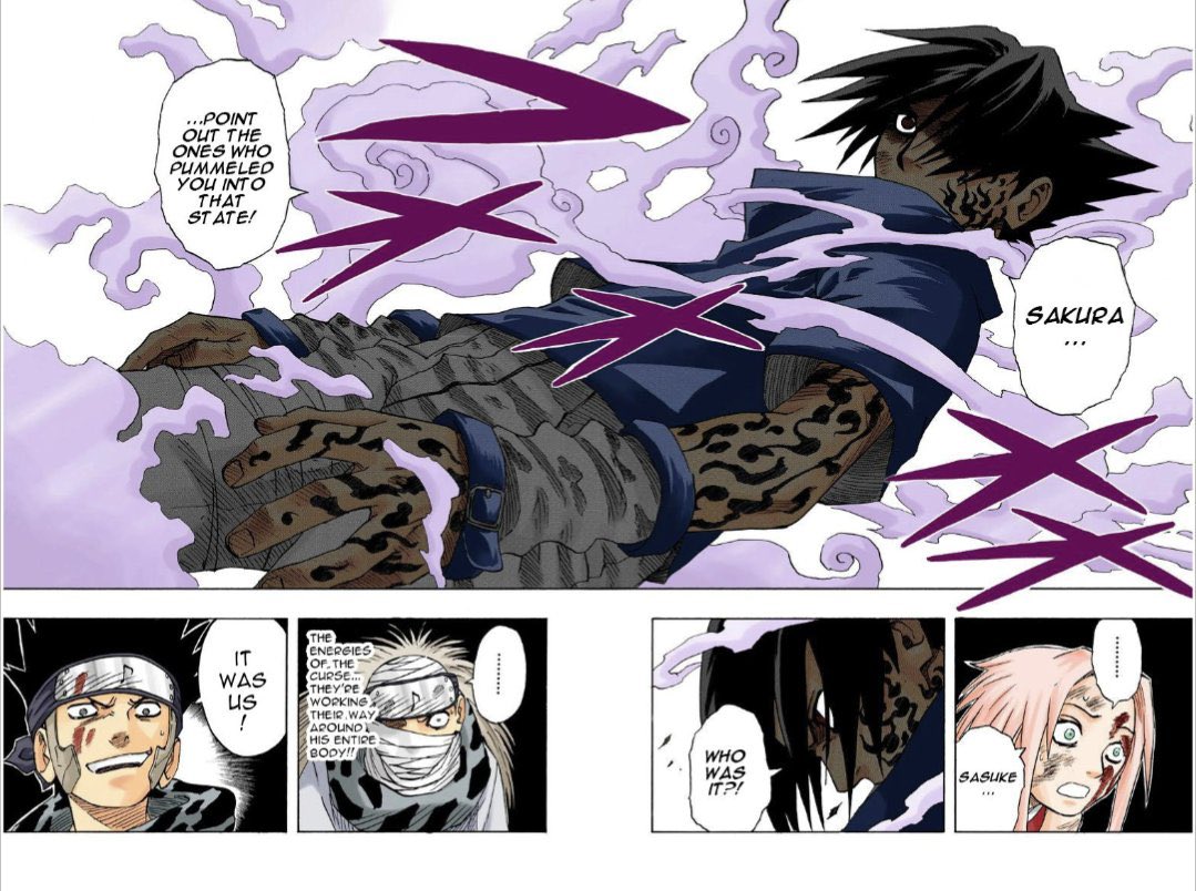 AcervoSakura's tweet photo. A lot of absurdities and people are focusing on the most plausible and close to the canon which is to admit that genin Sasuke always liked Sakura 😭 https://t.co/A8MpMd2Dkx