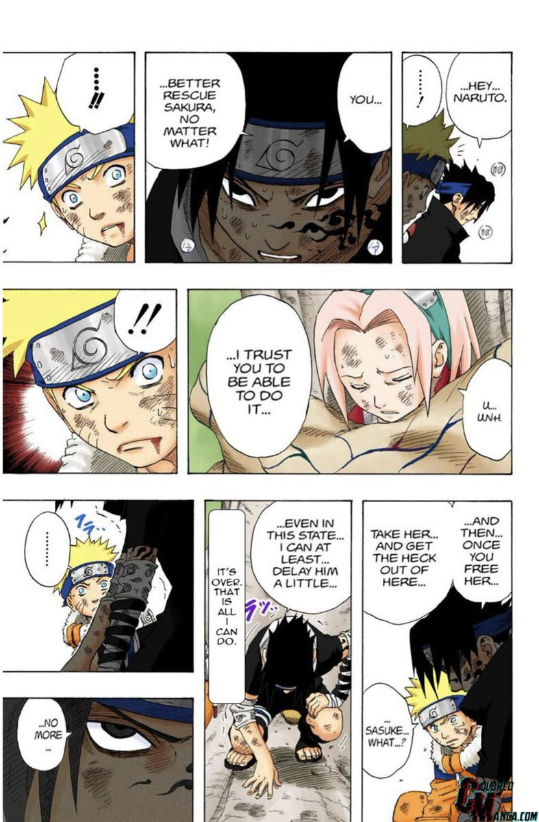 AcervoSakura's tweet photo. A lot of absurdities and people are focusing on the most plausible and close to the canon which is to admit that genin Sasuke always liked Sakura 😭 https://t.co/A8MpMd2Dkx