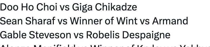 MerrabiMedia's tweet photo. What does that say in the middle! Called this fight!
Book Sharaf vs Wint now for December! #UFC331 #UFC332 #UFC335 https://t.co/X0D1Onl3bN