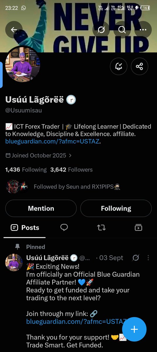 Newmoney010's tweet photo. @Usuumisau @Orionfundedcom @OrionAffiliates @YFresh0 @DArfahmisau @Xa_Amah @GOLDKILLERXA @Aysherh_Fx @SareedMangaree @MAHDEE_FX @SERLEHHOD @Rich_danmama_Fx I followed All is done ✅ https://t.co/mgiOd0GrzN