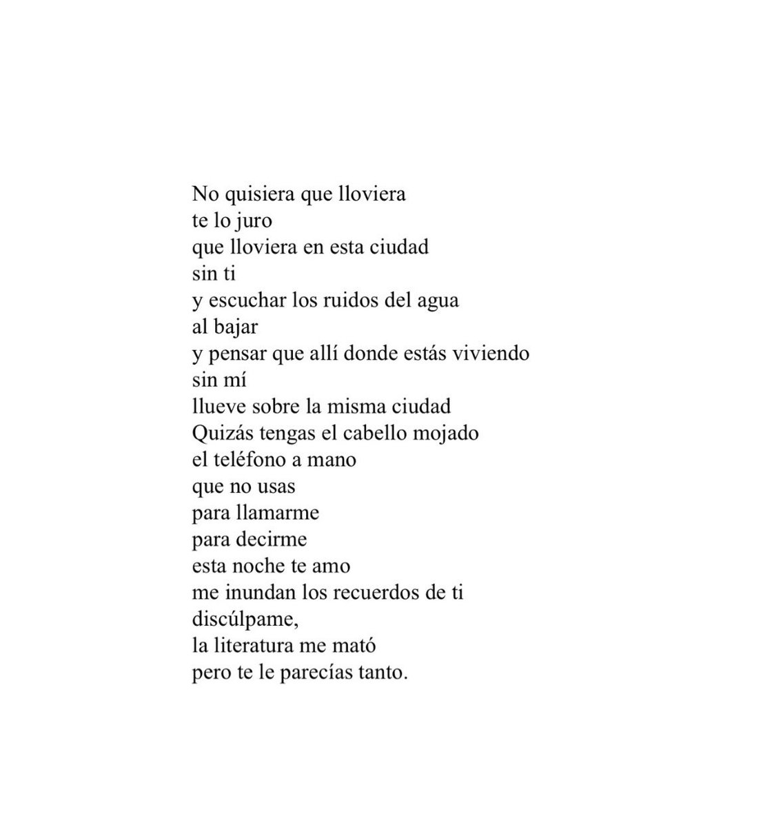 alstromeries's tweet photo. «No quisiera que lloviera»,
de Cristina Peri Rossi.
Diáspora, 1976. https://t.co/bP9SoN5kpx