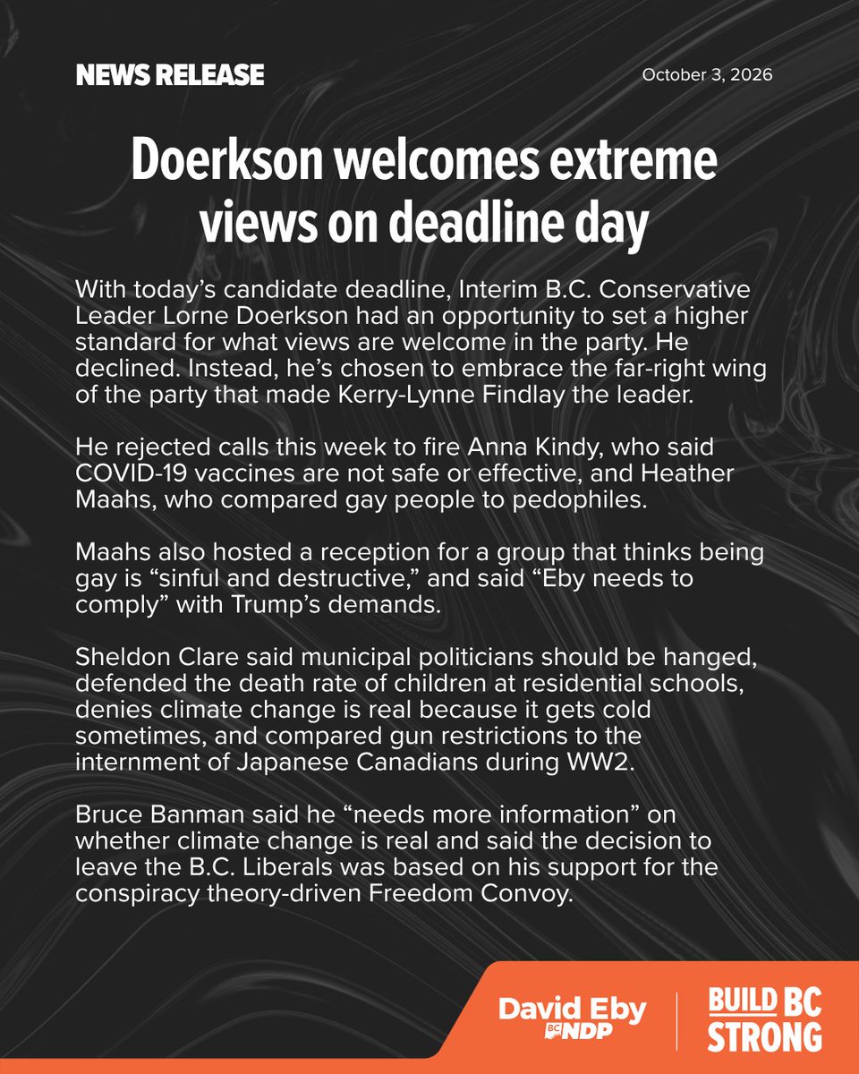 bcndp's tweet photo. BREAKING: Doerkson welcomes extreme views on deadline day https://t.co/GXIxle3WUa