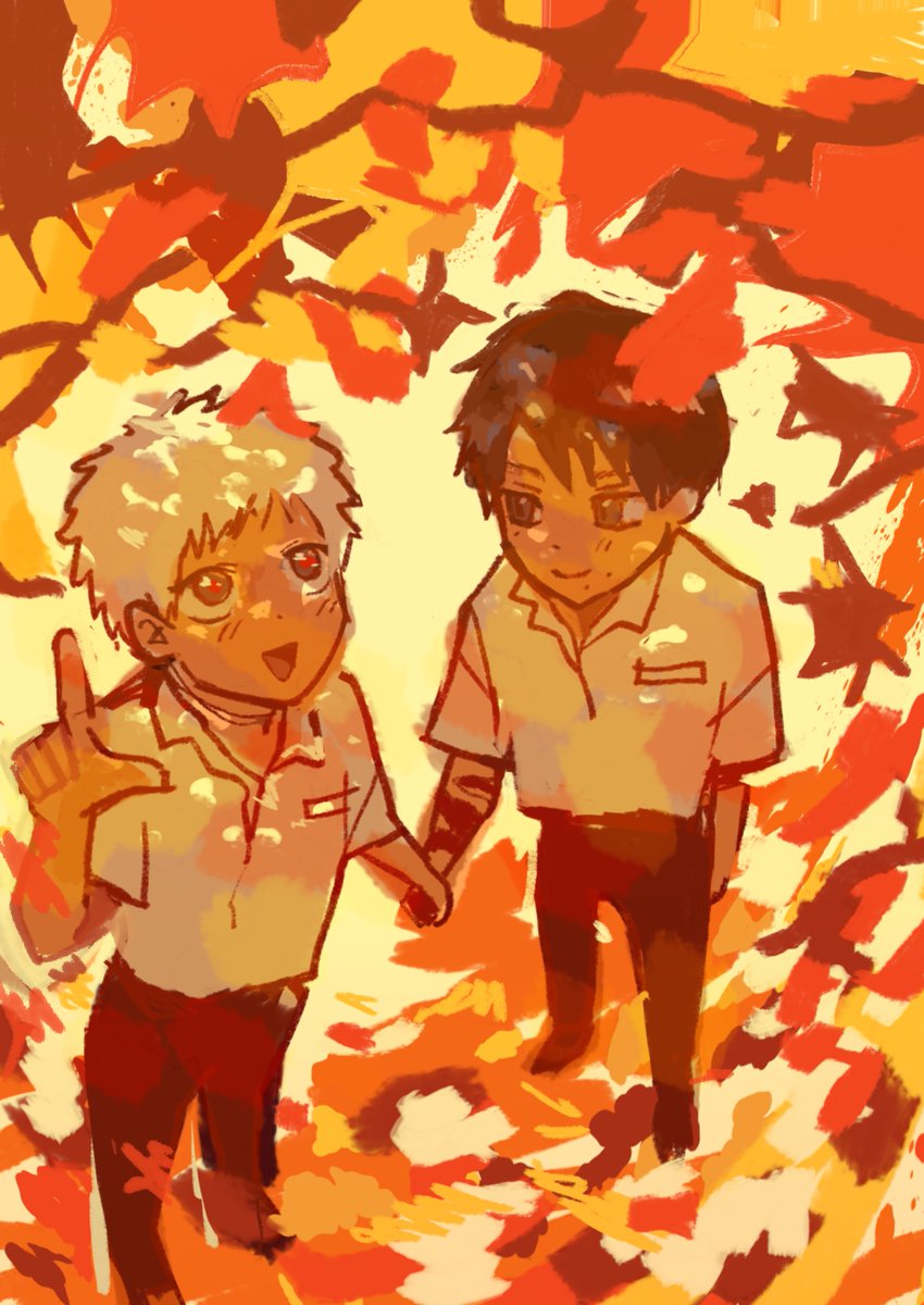 norazingrid's tweet photo. ‘Hikaru’ hasn’t experienced fall yet so I drew this https://t.co/d72ycl0yQx
