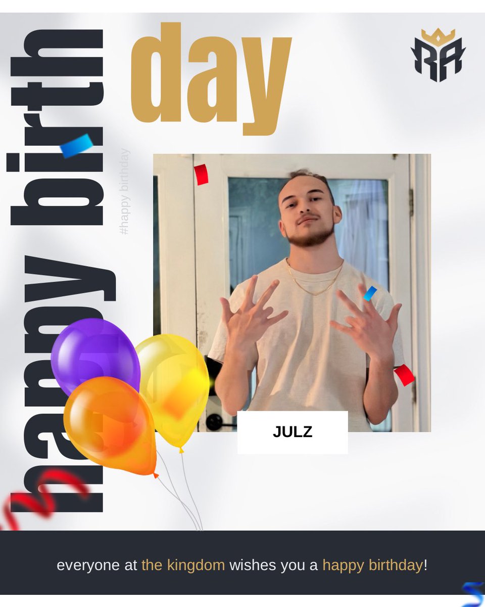 ReignAboveGG's tweet photo. It’s a DOUBLE CELEBRATION IN THE KINGDOM! 🥳 

We want to wish the HAPPIEST of Birthdays to our Apex and Warzone Kings, @SuperJulz7 and @SHAZAMBFG! 

We hope you guys have an amazing day!! 🎁 https://t.co/XZhTBgh0it