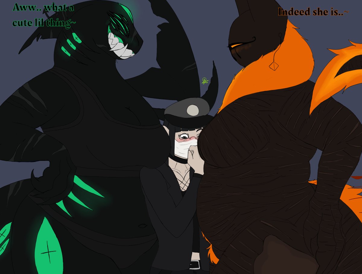 RoxinNightmare's tweet photo. a lil birthday gift for a sister figure who really.. REALLY loves my oc and another character called Eyefest but humanoid really.

fuuuuh love me some chubby chunky bitches hghrghrgrhg [with and without text]
#oc #pressure https://t.co/SiBZL3XAo8