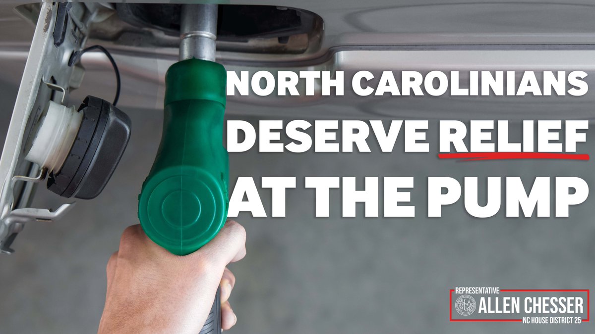 gachesser's tweet photo. North Carolina families are feeling the squeeze every time they fill up. They deserve meaningful relief, and we’re going back to Raleigh next week to work on solutions.

That includes taking a serious look at suspending the state gas tax and finding ways to put more money back in the pockets of hardworking North Carolinians.

More to come. Stay tuned.

#ncpol