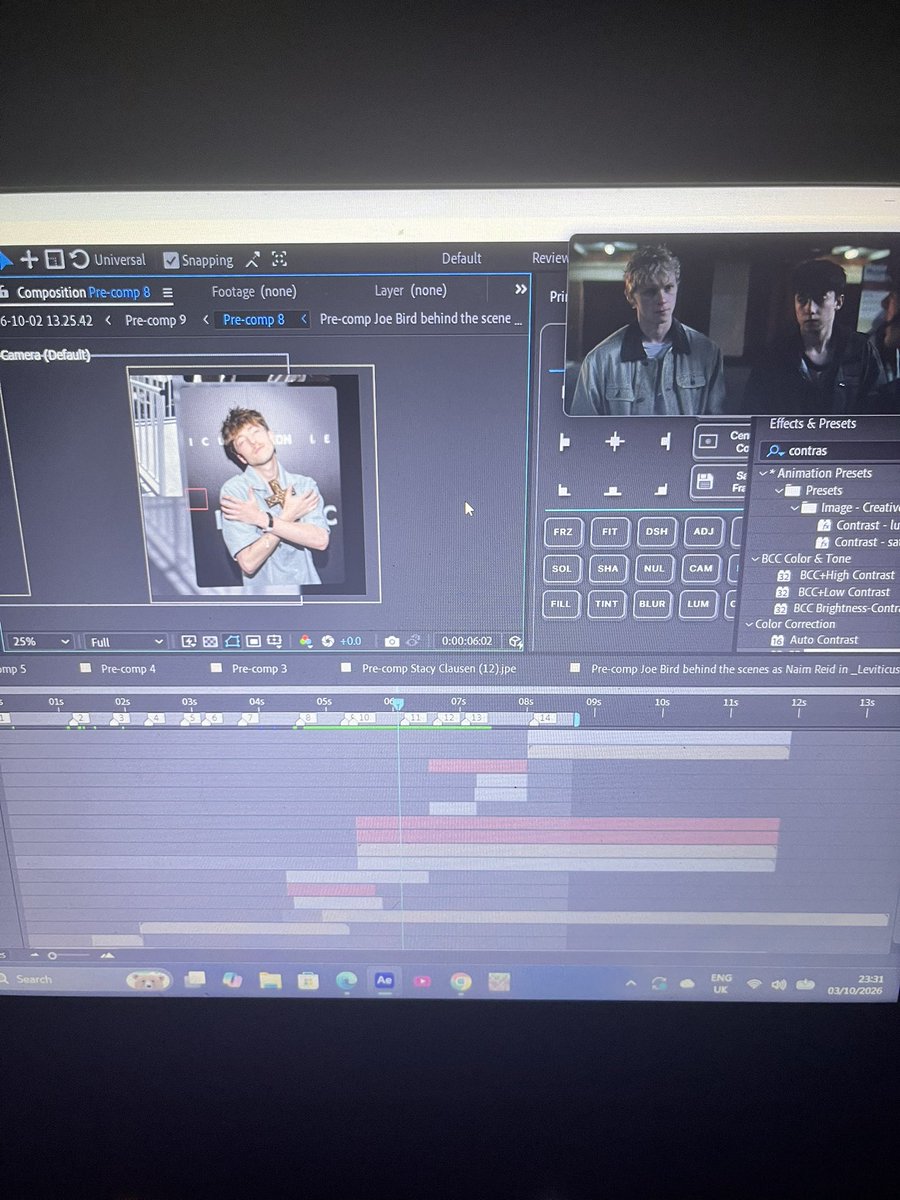 maeraniru's tweet photo. levitimaxxing w my edititng setup rn but i kinda keep getting distracted and just watching the film more https://t.co/DrFrn2tWkn