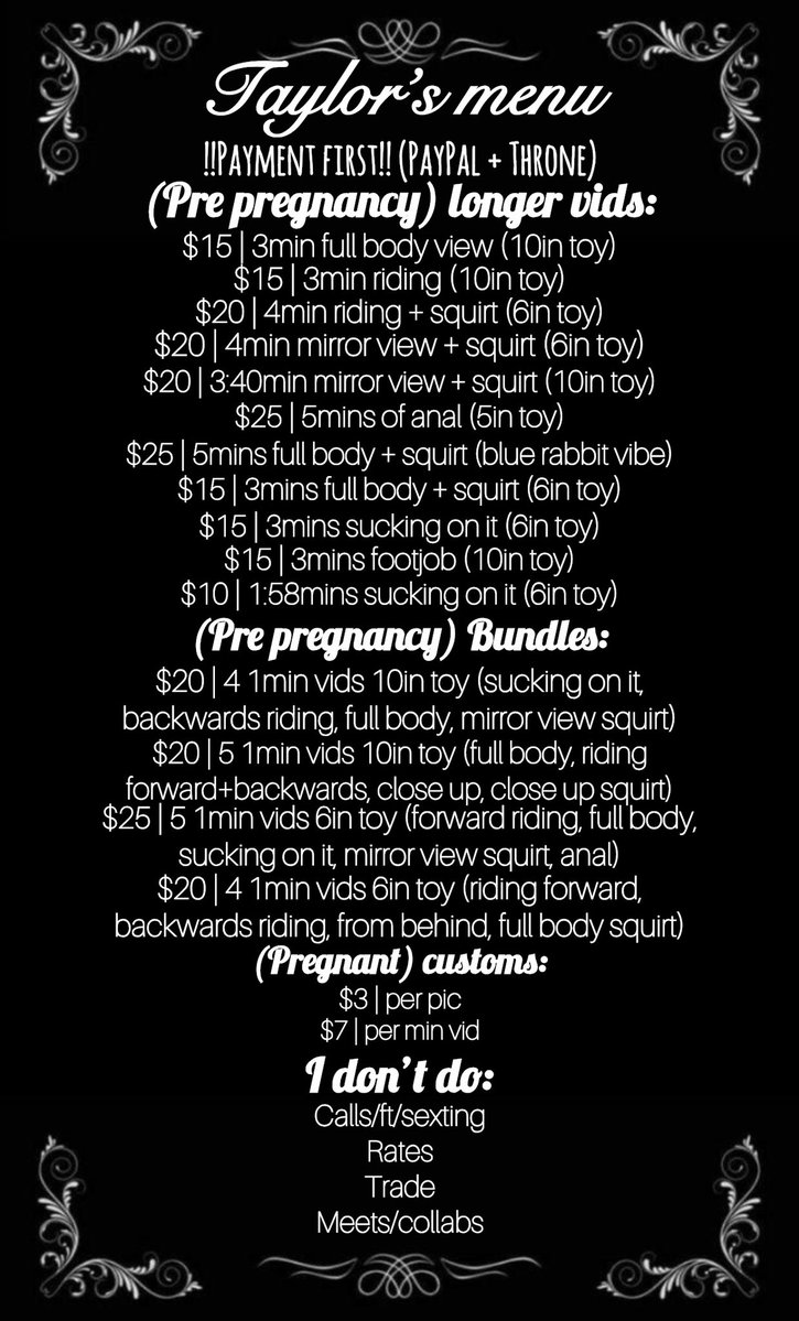 wilsontaylor_'s tweet photo. So I just completely drained my bank account on another huge order of baby things😅 

This is my menu incase you were wondering 
tips are also appreciated🤭 (throne + PayPal in my bio🩷) https://t.co/Kb3yktmPuf
