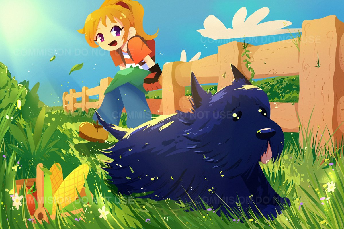 pilotshira's tweet photo. Commission for @gamecubecicadas 💖✨

This time I got to draw Pony from #HarvestMoon together with Blue Dog from #ZeldaMajorasMask https://t.co/lt3XaQPDo8