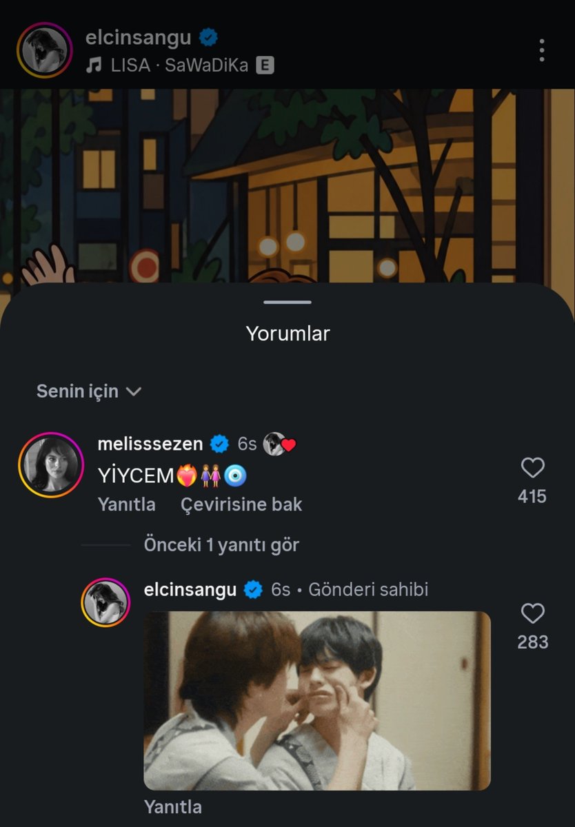 _BLNEWS's tweet photo. Elçin Sangu, Instagram'daki son paylaşımına yorum yapan Melis Sezen'in yorumuna #DuangWithYou sticker'ıyla yanıt verdi! 🇹🇷 https://t.co/cSFHsZKRLP