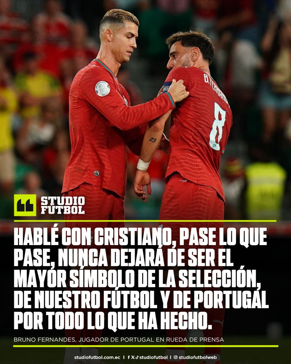 StudioFutbol's tweet photo. 🇵🇹 Bruno Fernandes ROMPIÓ EL SILENCIO sobre el Caso Cristiano. SUS DECLARACIONES ➡️  https://t.co/iZiFRGceYz https://t.co/pmwDi9btgU