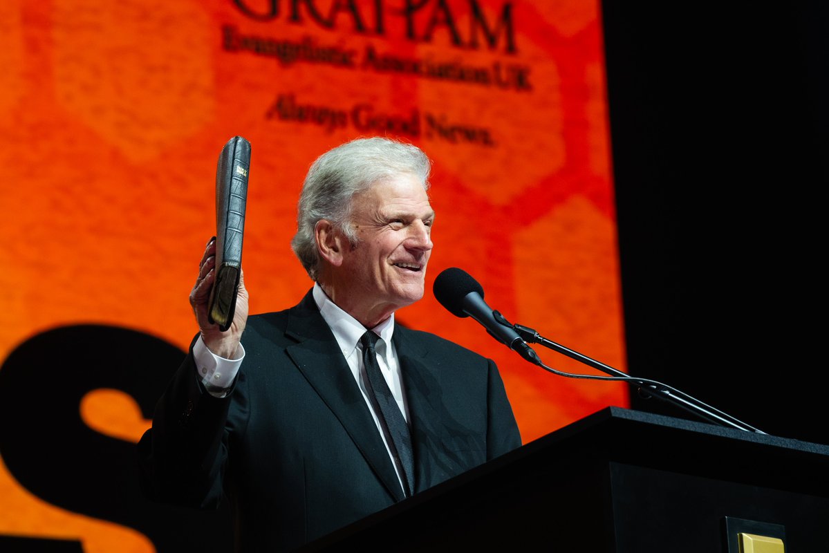 Franklin_Graham's tweet photo. My father @BillyGraham preached in Manchester 65 years ago, but this was my first trip to this beautiful city. Even with all of its history, Manchester is vibrant—there are so many young people and over 90 languages spoken here. Tonight, 10,000+ people came out to @TheCoopLive to hear the Gospel. I told the crowd that we each have a date with death—we’re all going to have to stand before God. We praise Him that hundreds responded to the invitation to repent and receive Jesus Christ by faith. Thanks to all of the churches, pastors, and volunteers who made this night possible.