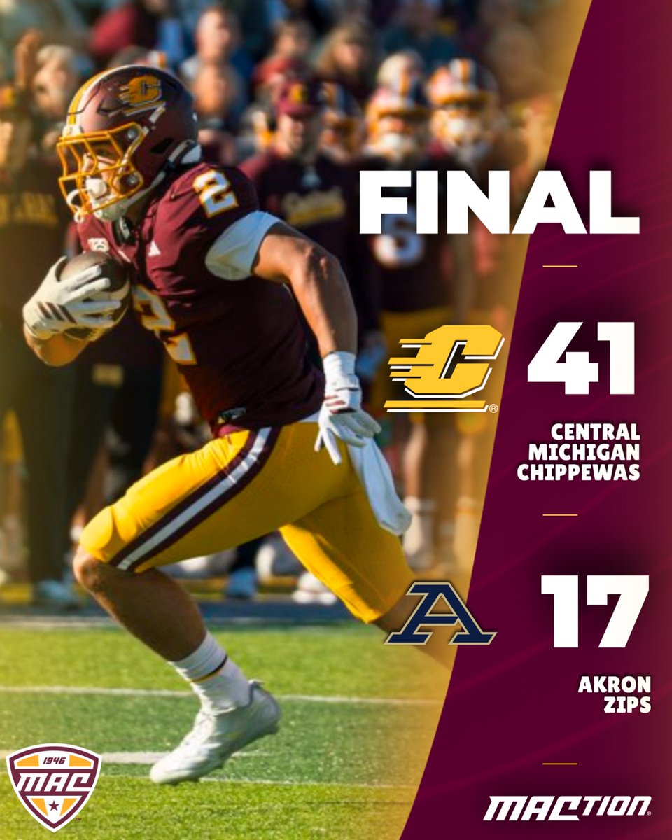 MACSports's tweet photo. Big W for the Chippewas

@CMU_Football | #MACtion https://t.co/jrTqJWO7jt