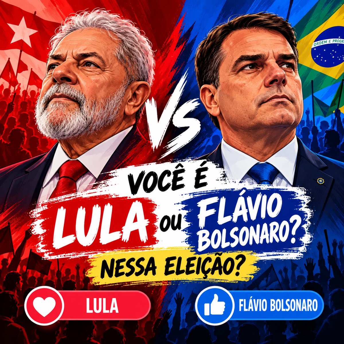 OficialDeborahA's tweet photo. 🔥 QUERO SABER DE VOCÊS!

Se a escolha fosse entre Lula ou Bolsonaro, de que lado estaria o seu voto?

Sem briga, sem ataque e sem desrespeito. Quero sentir o termômetro de quem está aqui comigo. 👀🇧🇷

LULA ou BOLSONARO?

Comenta aqui embaixo 👇 E manda esse post pra alguém que pensa diferente de você!