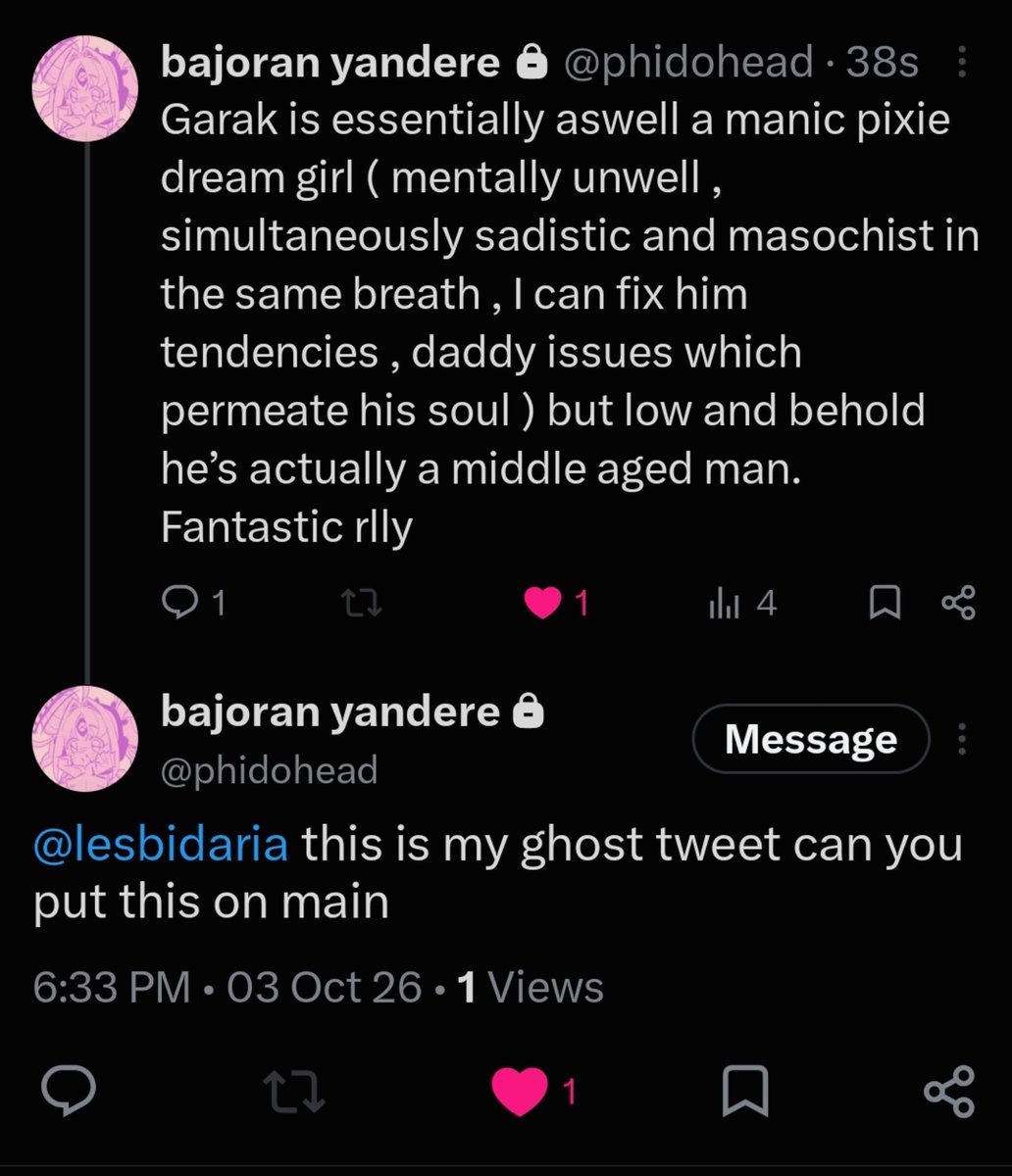 archaicf0ssil's tweet photo. Garak is television's first ever middle aged man gay yandere manic pixie dream girl https://t.co/qd6h0gHe1L