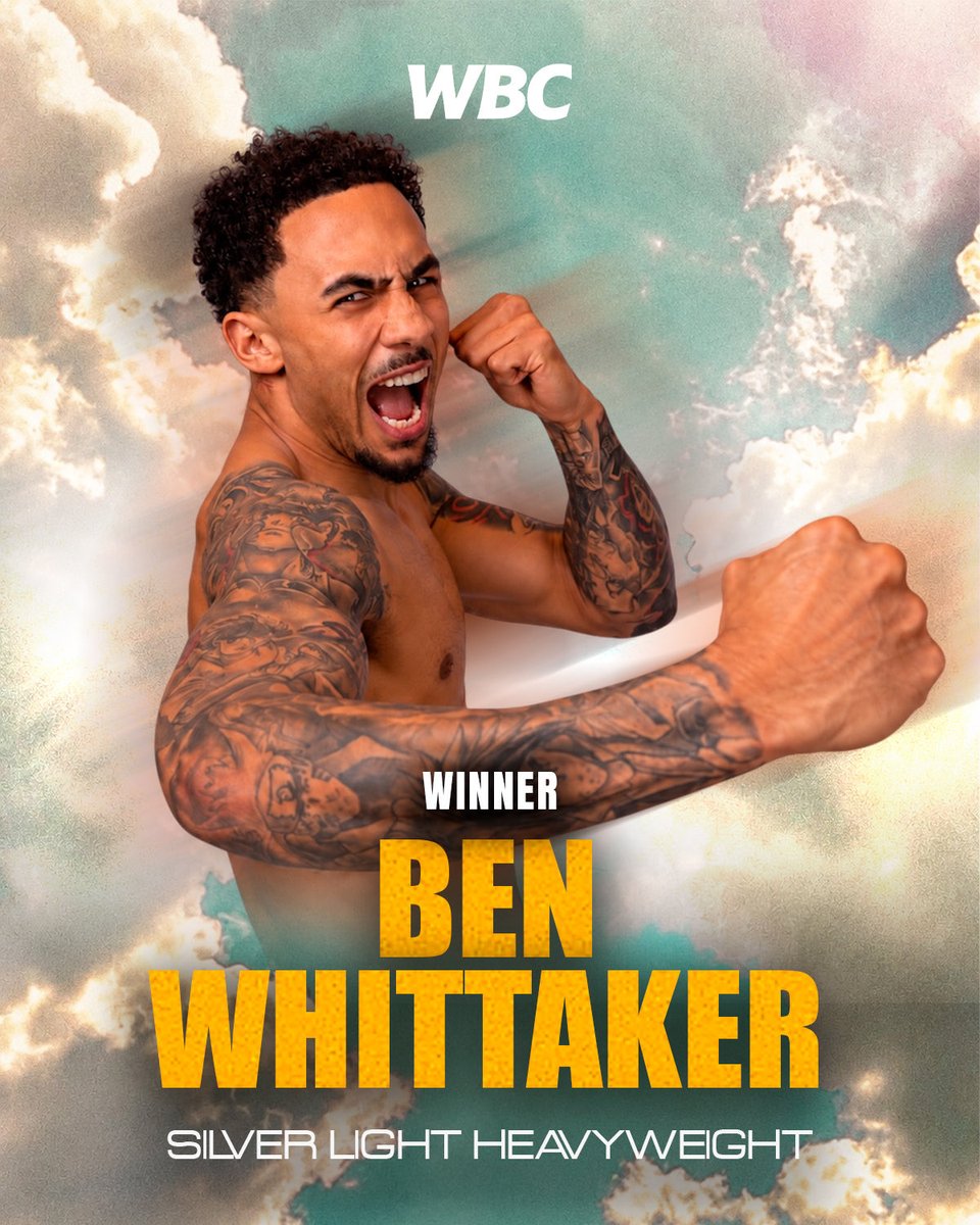 WBCBoxing's tweet photo. The Silver stays with Ben! 🌟

Ben Whittaker retains his WBC Silver Light Heavyweight Title with a unanimous decision victory. 

#WhittakerWallace https://t.co/j1yQKbIvb7