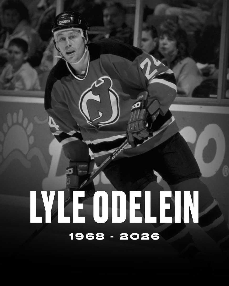 NJDevils's tweet photo. Our organizations join with those around the NHL in mourning the passing of Lyle Odelein. Our thoughts and prayers are with Lyle’s loved ones at this difficult time. https://t.co/jGc2w8TKLA