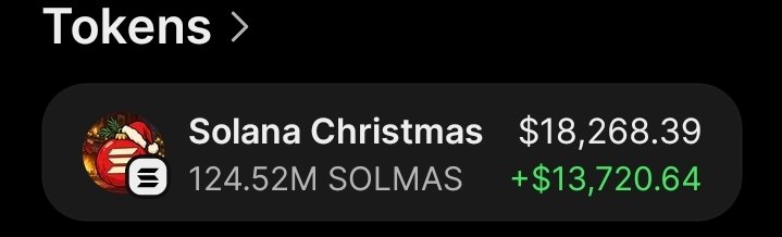 21Huncho_sol's tweet photo. $SOLMAS is printing nicely on my Alpha TG
Big congrats to Team Alpha 
 #Solana #memecoin #CryptoTrading https://t.co/ahtLKUoLGb