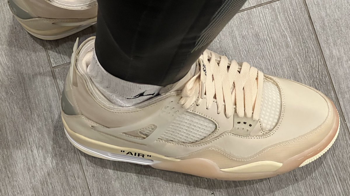 AB1442498's tweet photo. Photos 1 and 2: I’m wearing the Roka Maverick Pro 3 with the Air Jordan 1 Off-White ‘Alaska’.

Photos 3 and 4: I’m wearing the Roka Maverick Pro 3 with the Air Jordan 4 Off-White ‘Sail’. https://t.co/FuUbtgh1Z8