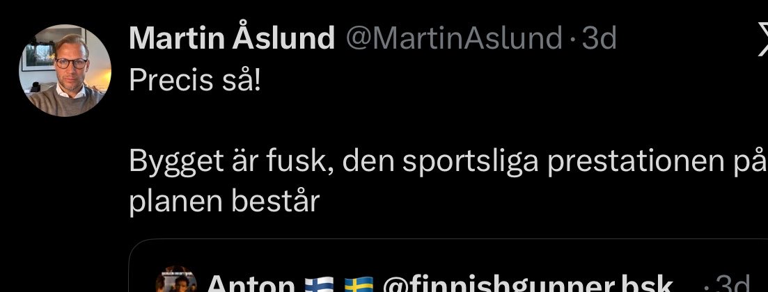 flogsclogs's tweet photo. @KevinLadovic @FredrikBorg @fredrik_jonson @MartinAslund Han skriver uttryckligen att det är fusk? https://t.co/F7TBPgcWl7