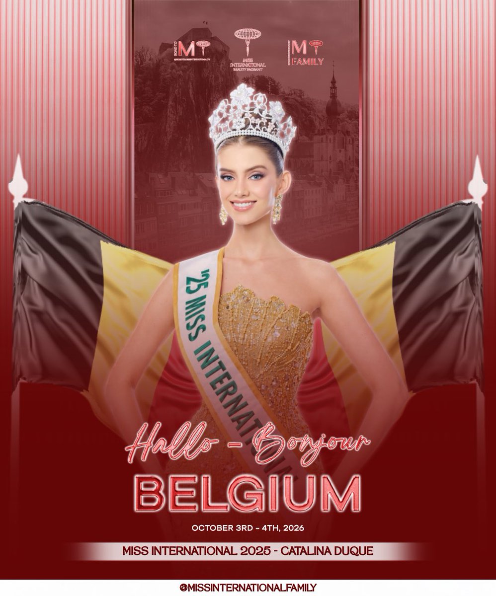 MissInterOrg's tweet photo. The Belgian treat!  Catalina says hello to Brussels 🇧🇪 https://t.co/O2w1SoRuEi