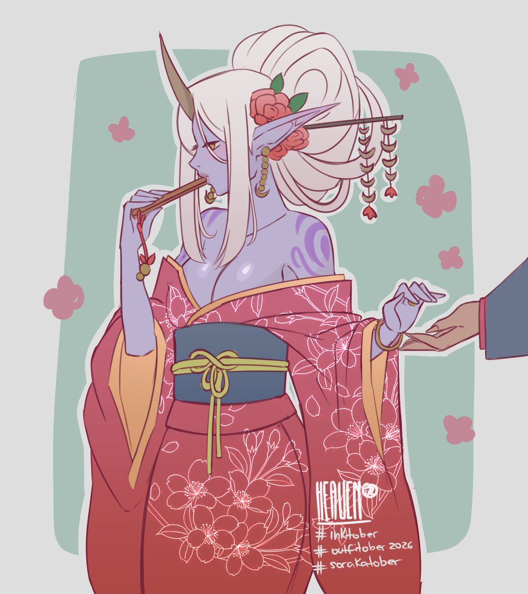 Heaven_rj's tweet photo. Day three of my #sorakatober (sometimes there will be a Sett's reference 👀)

Day 3 - Kimono 👘.-  #outfitober2026 challenge by creator @enoz_art
 
#inktober #soraka #leagueoflegends #sett #settraka https://t.co/7lf22lBwGd