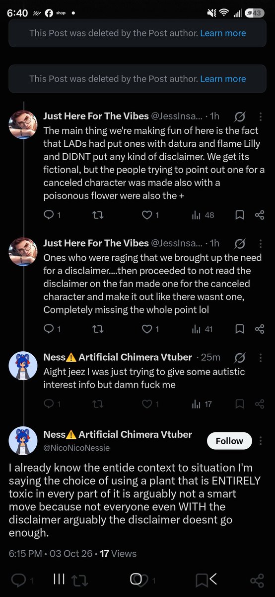 JessInsanity's tweet photo. Genuine question, wtf is going on? They stated they were an "outsider " of the Lads Fandom, commenting on the whole lily of the valley situation.  So I explained it, they exploded, deleted their comments and blocked me. TF did i do? I was explaining not trying to be mean? https://t.co/IsXcKp8aLL