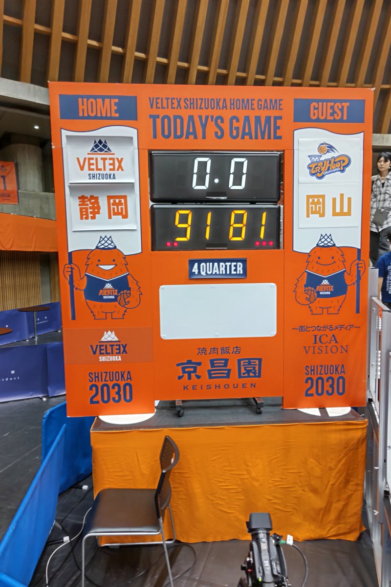 oga1oga's tweet photo. 本日10/4(日)ベルテックス静岡VS岡山トライフープ戦   会場:このはなアリーナ
またまた席が空いている～😱😱😱
今からでもチケット買って下さい。
10/3は満席にならなかった
今日も満員のアリーナで勝利を‼️
#VLTX10PJ
#ALLSHIZUOKA
#ベルテックス静岡 
#DJケチャップ
#ワタナベゴリラ https://t.co/vlDaY6F78j