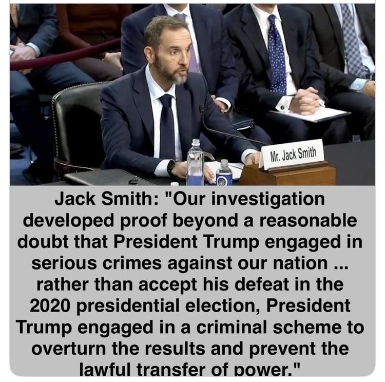 Suzierizzo1's tweet photo. Do you think that Jack Smith did a proper investigation into Trump ? https://t.co/GknCS4Jyng