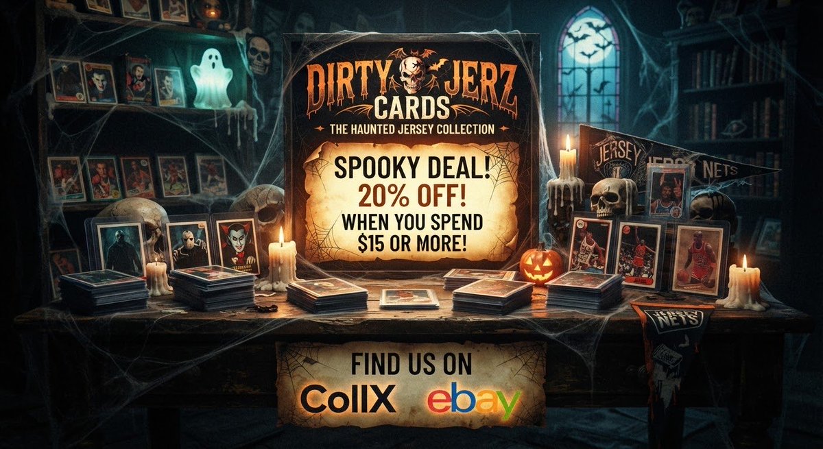 dirtyjerzcards's tweet photo. Spooky sale!! 20% off $15 or more!! https://t.co/N6NUqS1JGq