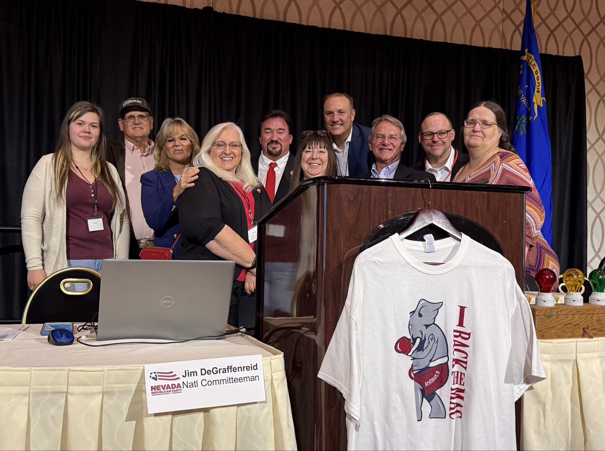 NVGOP's tweet photo. Another successful NVGOP Central Committee Meeting. The countdown to Election Day is on! 

Thank you to all the elected officials, candidates, chairs, members, and guests who spent time and treasure to attend. We had a great meeting in Reno! 

Onwards to victory. 🇺🇸 https://t.co/OjZoY3zbhu