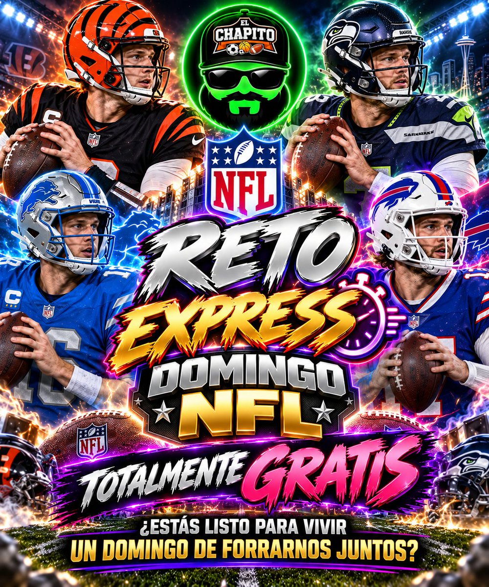 ChapitoApuestas's tweet photo. 🚨| RETO EXPRESS DOMINGO NFL GRATUITO🪜🏈

Mi Razaa...

Este Domingo, mi RETO EXPRESS DOMINGO NFL quiero hacerlo TOTALMENTE GRATUITO 🥳!!

Soy el #1 en RETOS 👑🪜
Soy el #1 en NFL 👑🏈

¿Que más se puede pedir? 🫶

Aceptaré en el Barco ÚNICAMENTE a los que:
-Comenten🗨
-Den 🔄❤️ https://t.co/X6s1CQV3bd