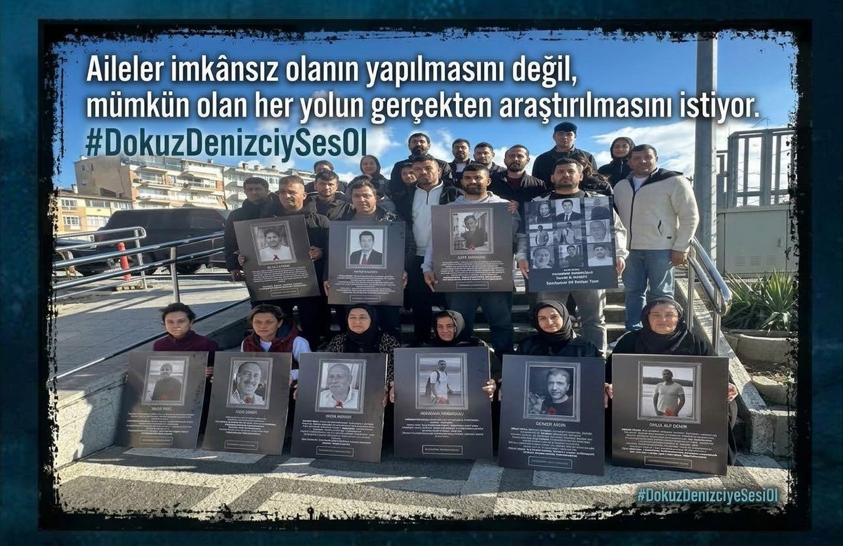 Supurgeli_Cadi2's tweet photo. Dokuz can, dokuz ocak, sonsuz bir bekleyiş... Aileler imkânsızın peşinde değil; karanlıkta kalan tek bir nokta bile kalmasın, son ihtimal dahi değerlendirilsin istiyor. Onların çığlığına kulak verin! #DokuzDenizciyeSesOl https://t.co/wGp6lLPzgl
