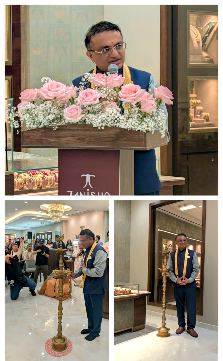 CGILosAngeles's tweet photo. As the Chief Guest of Honor along with Congressman Derek Tran of CA-45 district, Mayor of Artesia Rene Trevino and Arun Narayan - CEO of Titan Company’s Jewellery Division, CG @drkjsrini jointly inaugurated #Tanishq’s first Los Angeles-area showroom in #Artesia, joining the #Tata Group and #Titan team at the boutique showcasing more than 6,000 #jewellery designs, bringing Tanishq’s mix of #Indiancraftsmanship and #contemporarydesign closer to customers on the #WestCoast. CG congratulated the #Tanishq team, appreciating their contribution in increasing the presence of #Indianbrands in the #American market

@MEAIndia @IndianEmbassyUS @IndianDiplomacy @TanishqJewelry @TitanCompanyLtd @TataCompanies @CimGOI @DoC_GoI @GJEPCIndia @RepDerekTranCA @OfficialArtesia

#IndiaInLA #Tanishq #TanishqUSA #TataGroup #TitanCompany #IndianBrands #IndiaUS #TradeAndInvestment #Artesia