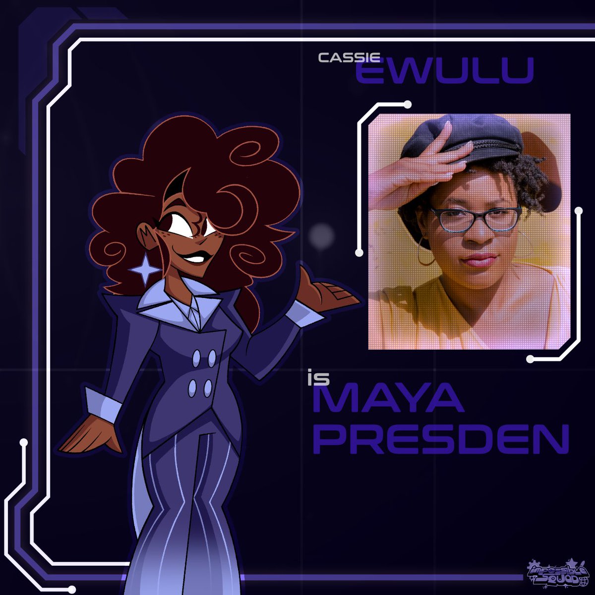 cassieewulu's tweet photo. The trailer for the IMPOSSIBLE SQUAD motion comic is out! Honored to be voicing  the fierce Maya Presden! Can’t wait for you all to see what this team has been cookin up 🫣 https://t.co/ALODYS5eaM