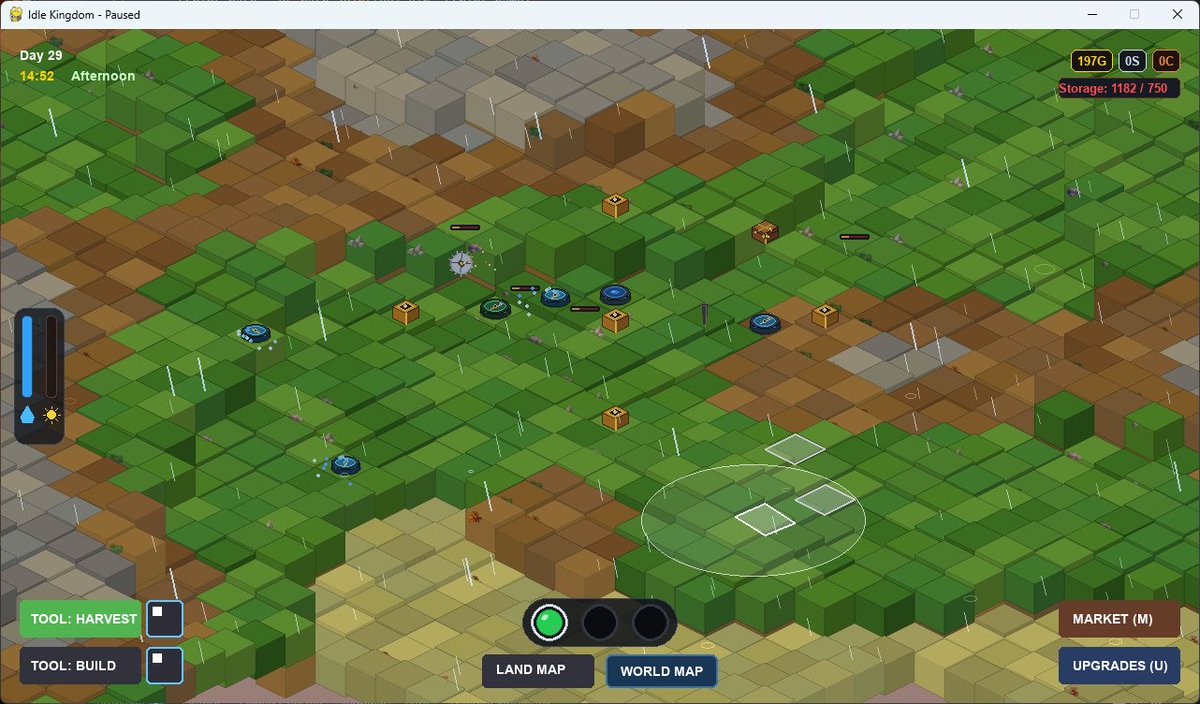 MysticalM_Media's tweet photo. Thinking I want my structures to be more like board game tokens... 
#ProgressReport #DevLog 

#IdleKingdom 
#MysticalMenagerieMedia 

#Indiedev #Gamedev #GameDesign #Steamgame #Pygame #WIP https://t.co/oarccep9Tg