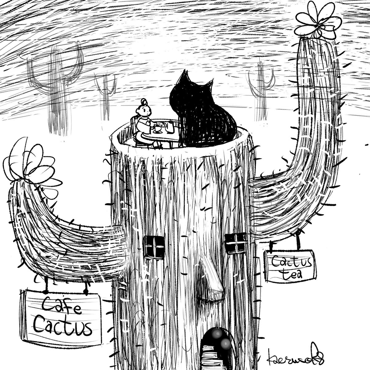 kaeruconet's tweet photo. Inktober 2026 day4 prompt: Cactus.
#digitalpainting #digitalpaint #digitalart #digitaldrawing #illustration #illustrator #ballpointpenart #ballpointpen #illustgram #イラスト #イラストレーター #inktober #inktober2026day4 https://t.co/xuV0TlBfei