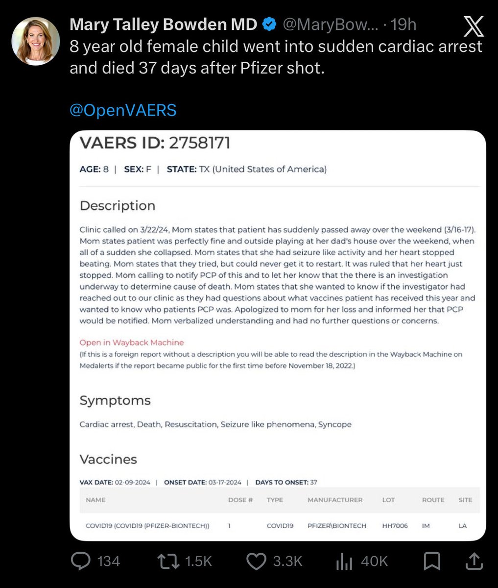 RepThomasMassie's tweet photo. Why are they even giving these shots to kids? https://t.co/cUqk4yHVmg