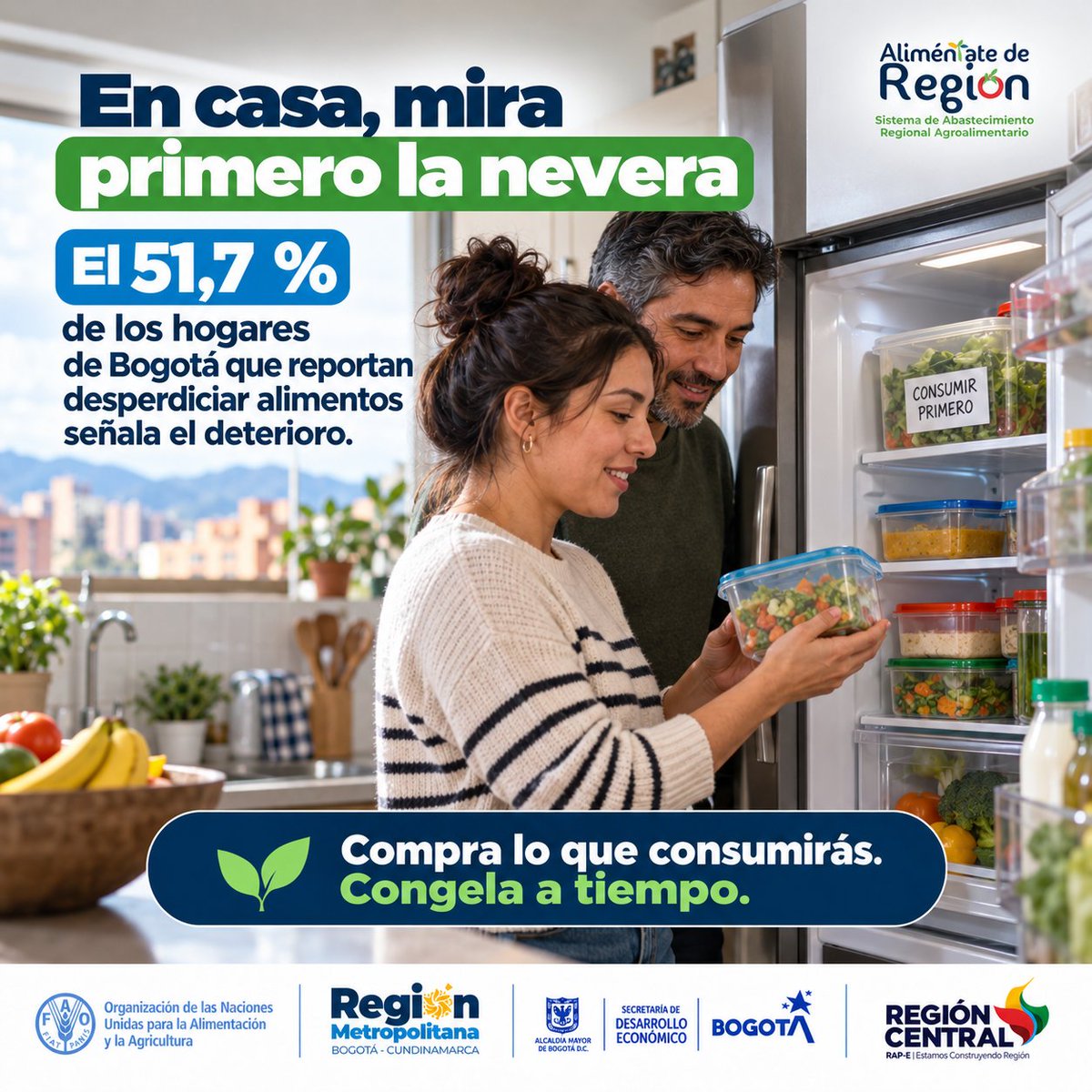 FAO_Colombia's tweet photo. #ElDato #MesPDA 🚯🥗
Hogares de Bogotá que reportan desperdiciar alimentos dicen que: 27,5% es por preparar más de lo necesario y 26,9% por fechas de vencimiento.

📝Planear tus comidas ayuda a aprovechar los alimentos👉 https://t.co/vjAd8zub3Z #AliméntateDeRegión 

➕👇 https://t.co/urGNFLYArr