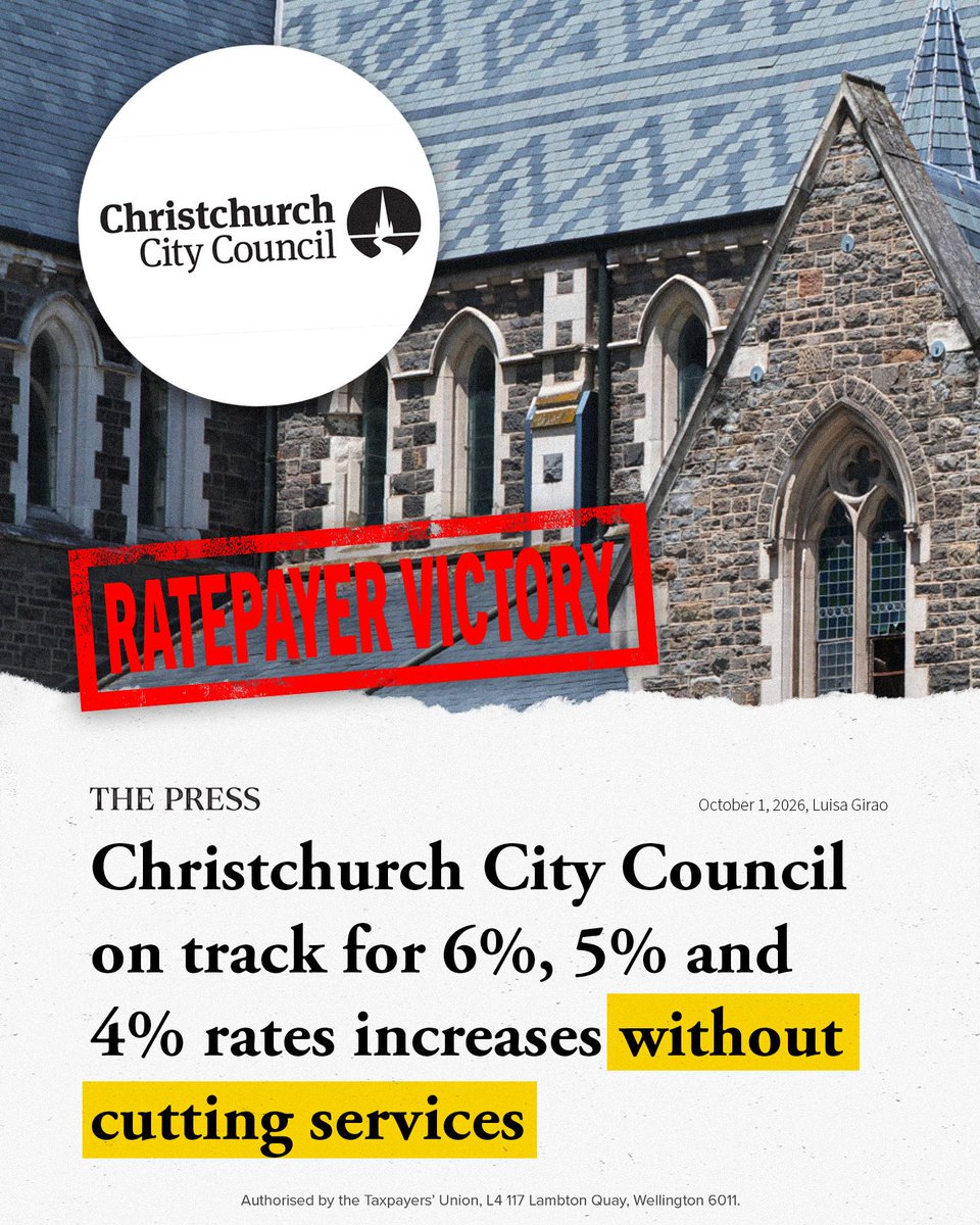 TaxpayersUnion's tweet photo. Capping rates doesn't mean cutting services.

Christchurch just proved that. https://t.co/1FXL7TScoV