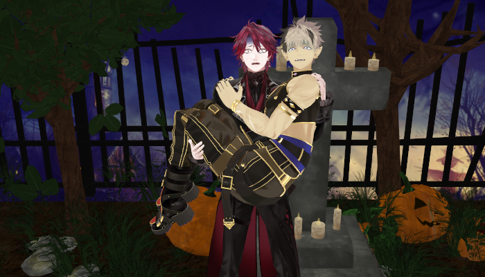 NebulousPixie's tweet photo. It's the spooky month, which means it's time for spooky 💢🦖 MMDs! 
I found a skeleton, the skeleton wanted them to kiss😏

#rurex #rzrx #MMD https://t.co/rn9Oy0XLkr
