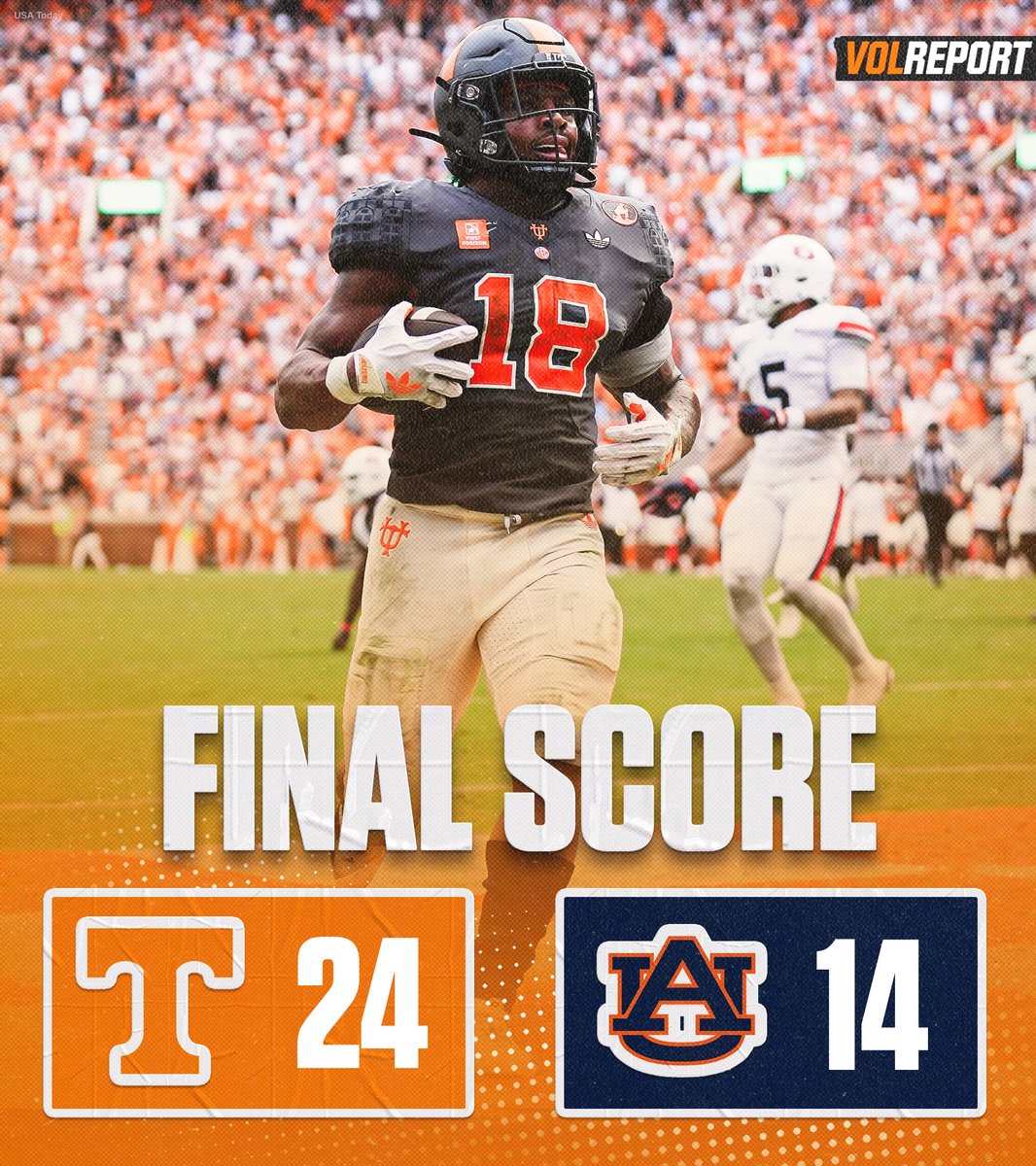 AllVolReport's tweet photo. No. 17 Tennessee takes care of Auburn at home😤 https://t.co/usdAnGTxBZ