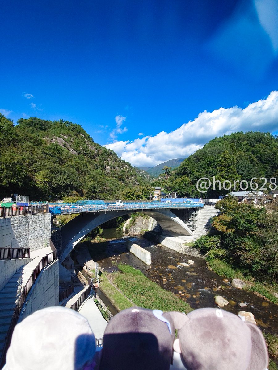 horo628's tweet photo. ＼ ﾖｳ ｵﾊﾖｳ/
　　︻ 

,,(         ),, ζ(         ) ξ(         )ξ

長潭橋(ながとろばし)
2027年3月頃に新し��橋が出来るみたい古い橋はそのまま残るみたいだけどオープニングのカットはもう撮れない…でも雰囲気はよく似ているのでこれはこれでいいかも…

甲府市☁√☀最高気温予報22℃

『#ゆるキャン△』×#矢作ダム スタンプラリー #聖地巡礼 #アニメ好きと繋がりたい