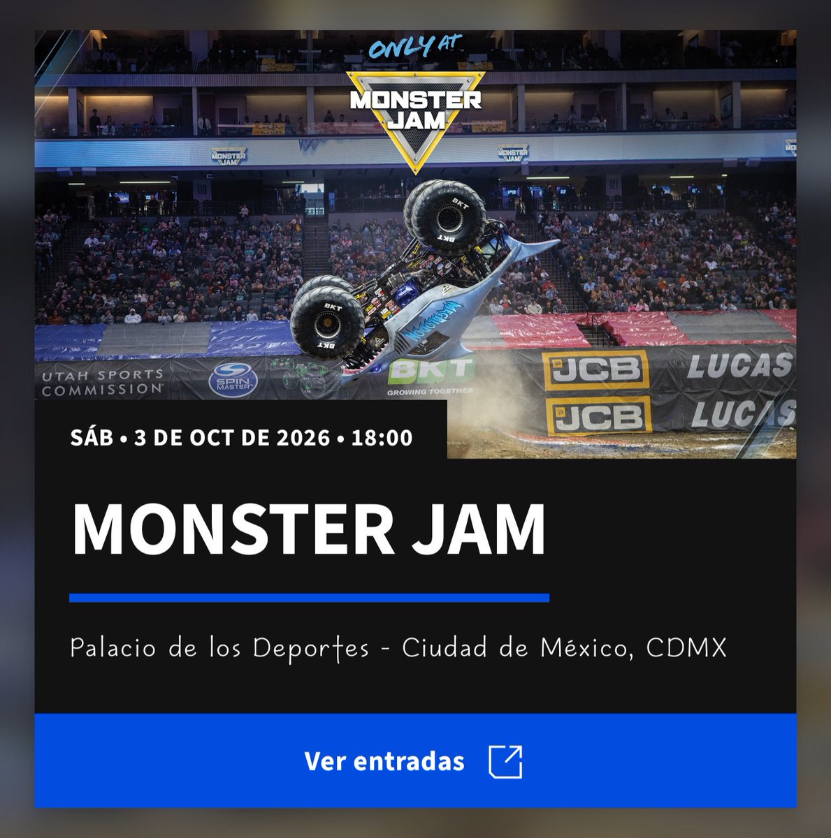 KatV_Kissa's tweet photo. — MONSTER JAM  —
Oct 3, 2026

#MonsterJam
#PalacioDeLosDeportes https://t.co/wVKPwK0zro