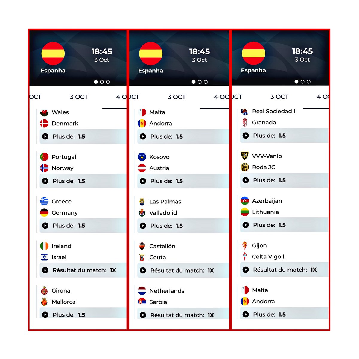 Footpronos26's tweet photo. PRONOSTIC INTERNATIONAUX ⚽️

…Voici quelques pronostics mondiaux du jour , combinés pas plus de 𝟳 matchs et tapez dedans 🤝💰

Chaîne WhatsApp 👇
😍 : https://t.co/2xc4mEkrs9 https://t.co/4AwZISVZt3