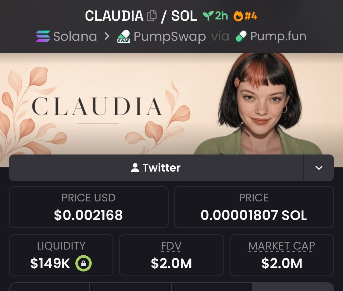 waaaaaw_9's tweet photo. $CLAUDIA Another massive send 🚀
$5.0K MC ➜ $2.0M MC
That’s what happens when you get in early.
Private TG ate once again 💰🔥
Follow &amp; 📩 DM me to get into the TG + Discord before the next gem explodes.
Ca: H7TuvDxEKygh27zGfGcjKG8JGWgrbyKpPtvJEpGosfas
#memecoin #solana #bbvipks https://t.co/VPuIRiDUPs