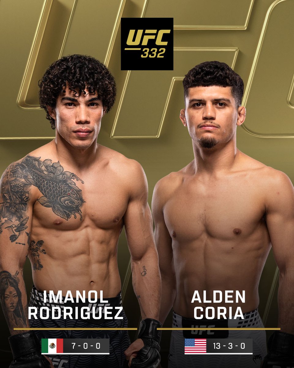 Closing out the prelims in style 😎

Imanol Rodriguez vs @​AldenCoria

[ #UFC332 | LIVE NOW on @​ParamountPlus and @​CBS ] 
 [📷](https://pbs.twimg.com/media/HT